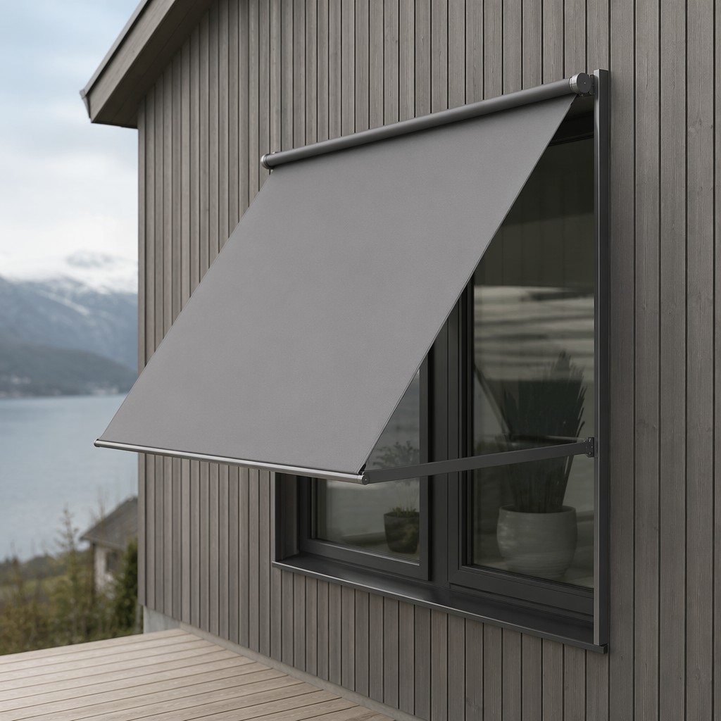 Waterproof UV-Resistant Drop Arm Awning Roller Blind for Terrace Use